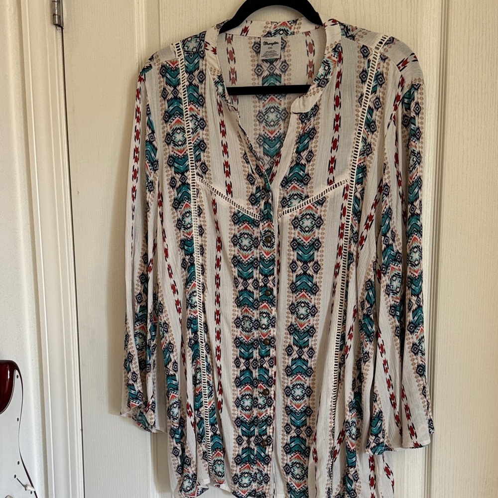 Southwestern Multicolor Patterned Blouse